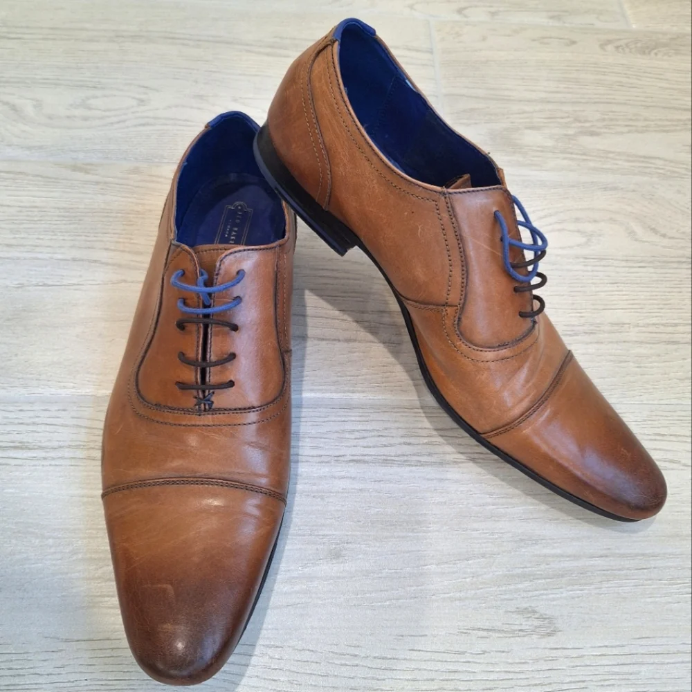 Ted Baker men's ROGRR brown leather cap toe lace-up oxford shoes - size 14